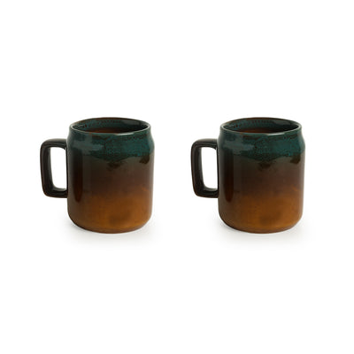 Studio Pottery Tea & Coffee Mugs-Amber & Teal ( Smooth)