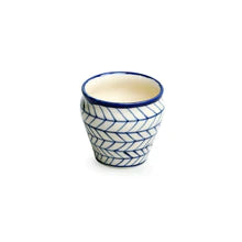Indigo Chevron Hand-painted Ceramic Tea Kulhad